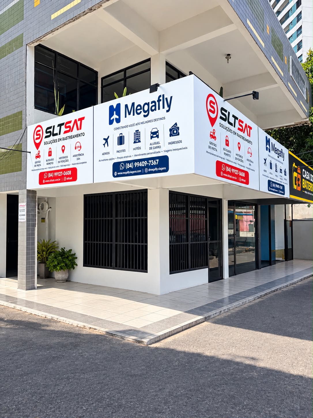 Fachada da sede da Megafly Viagens em Natal